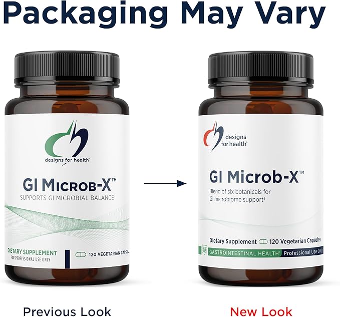 Designs for Health GI Microb-X - Botanical Gut Support, Cleanse + Detox Supplement with Tribulus, Berberine + Barberry Extract - Vegetarian + Non-GMO (120 Capsules)