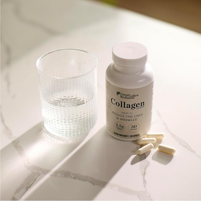 Great Lakes Wellness Collagen Pills for Men and Women, 120 Capsules – VERISOL® Collagen Peptides Types I & III for Hair, Skin, Nails, Joints, & Digestion Support, Hydrolyzed Collagen Supplement
