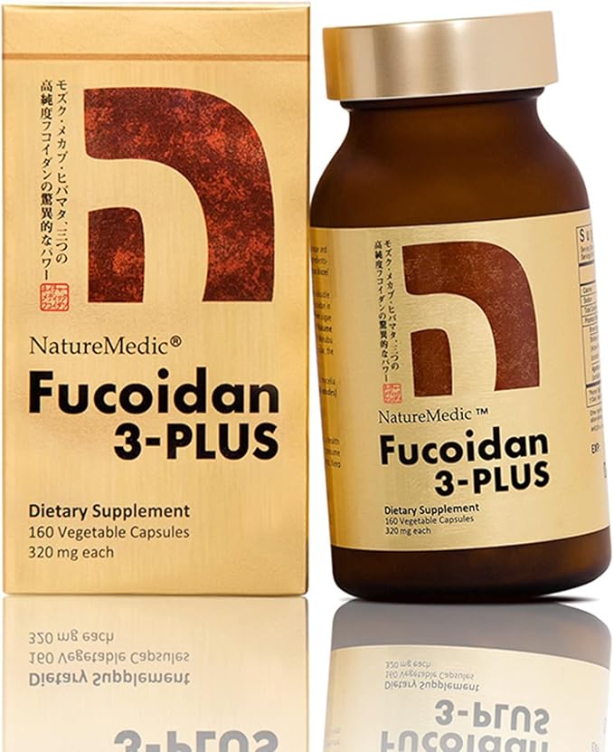 Fucoidan 3-Plus Brown Seaweed Immunity Supplement with Three Types of High Purity Fucoidan Organic Mekabu Fucus Mozuku Agaricus Capsule Type Made in Japan (3)