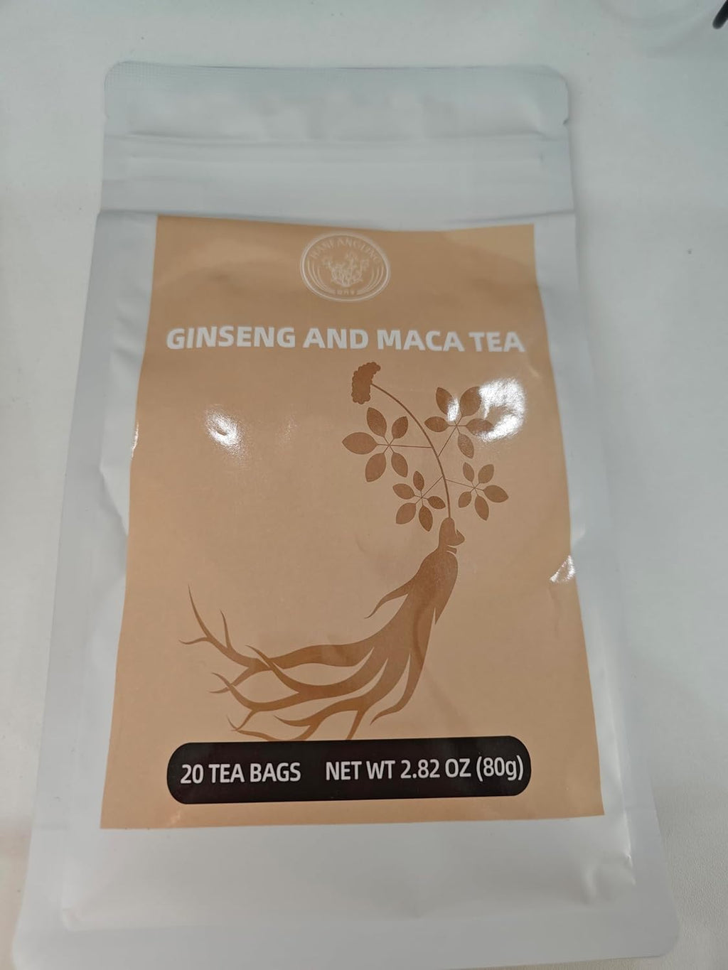 HANFANGLING Ginseng Maca Tea, Natural and Health, Caffeine-Free Herbal Tea,20 Tea Bags,2.82oz