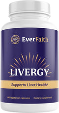 EVERFAITH Livergy - Liver Cleanse Detox & Repair - Liver Support & Health Supplement - with Milk Thistle, Beet Root Powder, Turmeric, Dandelion & More - Vegetarian, Gluten Free, Non-GMO - 60 Capsules