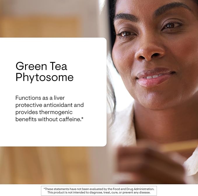 THORNE - Green Tea Phytosome - Antioxidant, Liver Protective, and Metabolic Benefits* of Green Tea Without The Caffeine - 60 Capsules