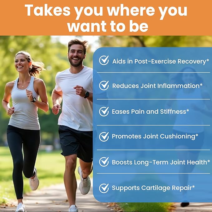 Glucosamine Sulfate 1500mg Chondroitin & MSM Joint Support - 8-in-1 Formula with Turmeric & Boswellia - Easy-to-Swallow Capsules, Gentle on Stomach for Back, Knee & Hip Support - 90 Capsules