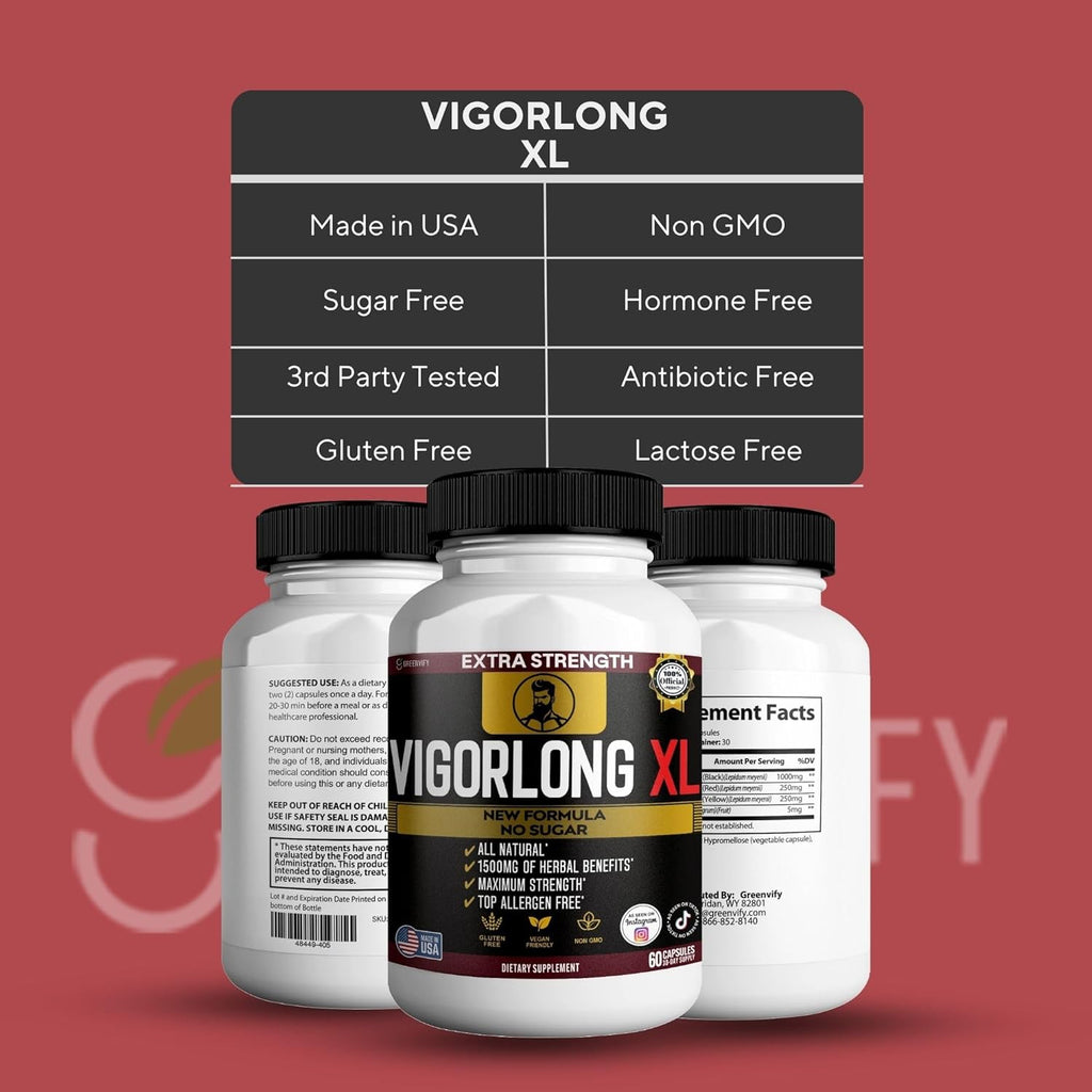 Vigorlong XL, Extra Strength Maca Root Complex, 1505mg, 60 Capsules, Vegan, Gluten Free, Non-GMO (2)