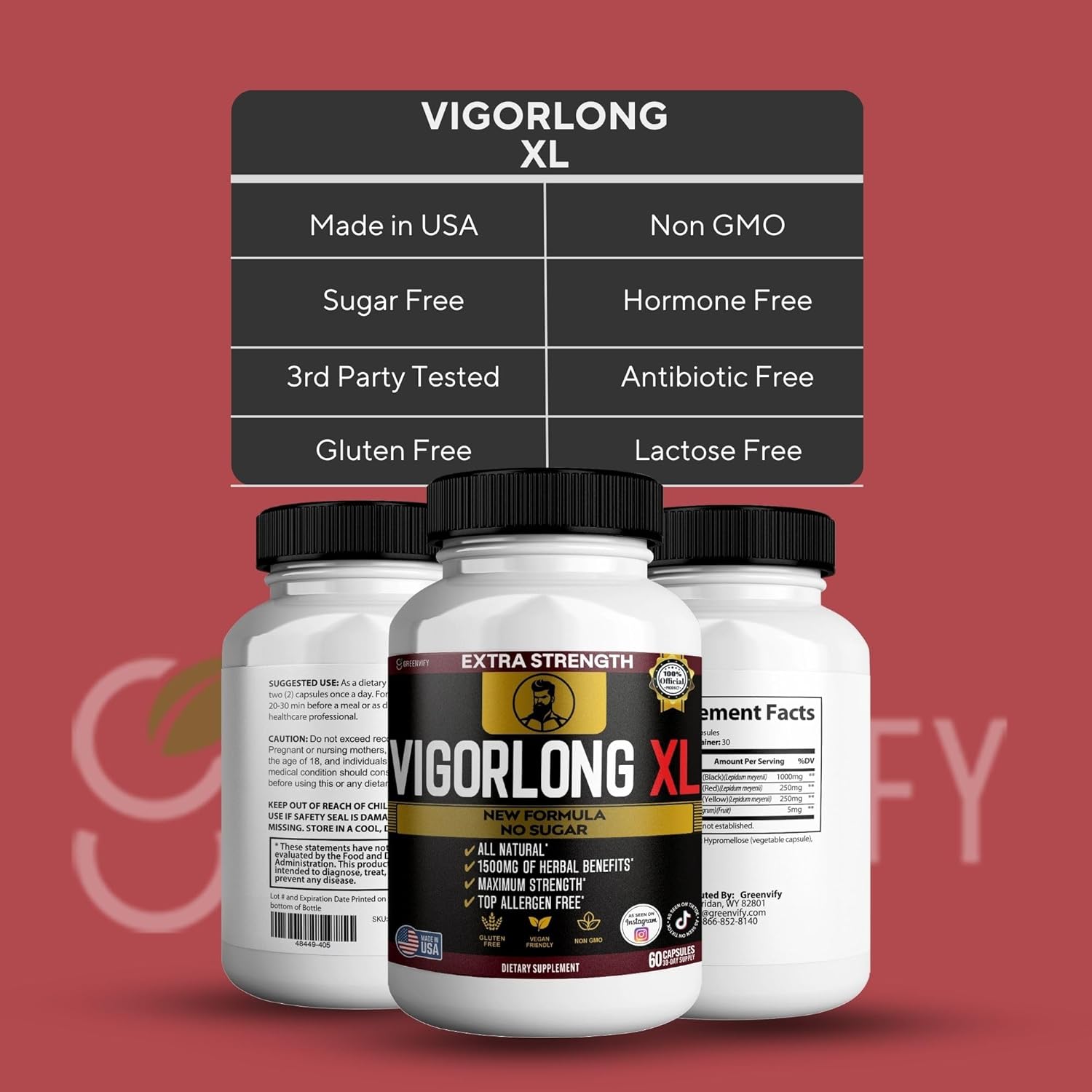 Vigorlong XL, Extra Strength Maca Root Complex, 1505mg, 60 Capsules, Vegan, Gluten Free, Non-GMO (2)