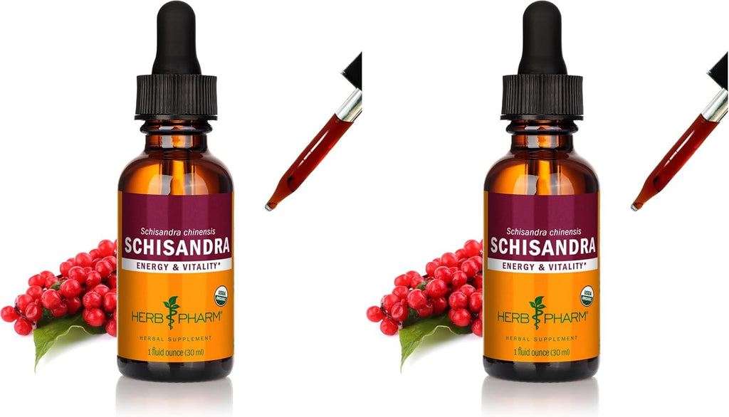 Herb Pharm Certified Organic Schisandra Berry Liquid Extract - 1 Ounce (Pack of 2)