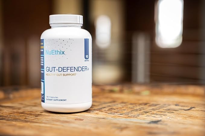 NuEthix Formulations Gut Defender+ Microbiome Balance Dietary Supplement, 180 Capsules, 90 Servings