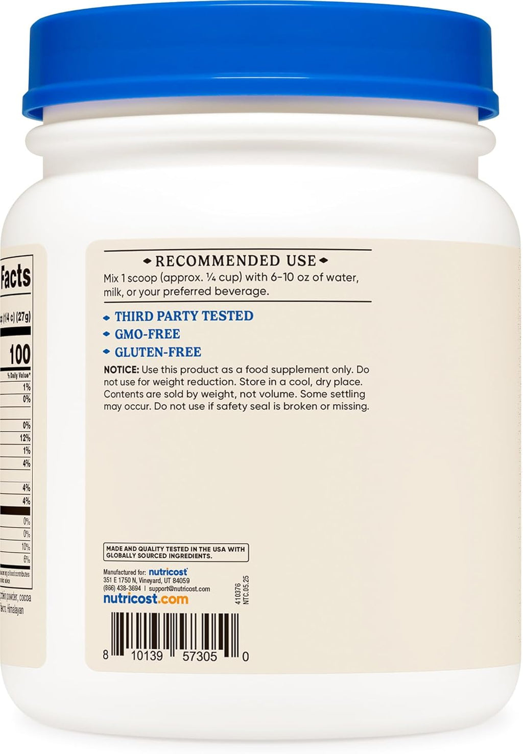 Nutricost Beef Bone Broth Protein Powder Chocolate (20 Servings) - Gluten-Free, GMO-Free