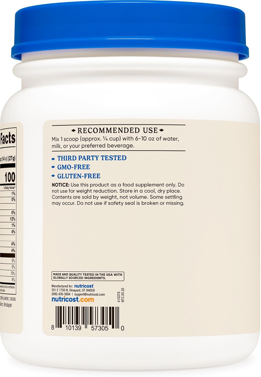 Nutricost Beef Bone Broth Protein Powder Chocolate (20 Servings) - Gluten-Free, GMO-Free