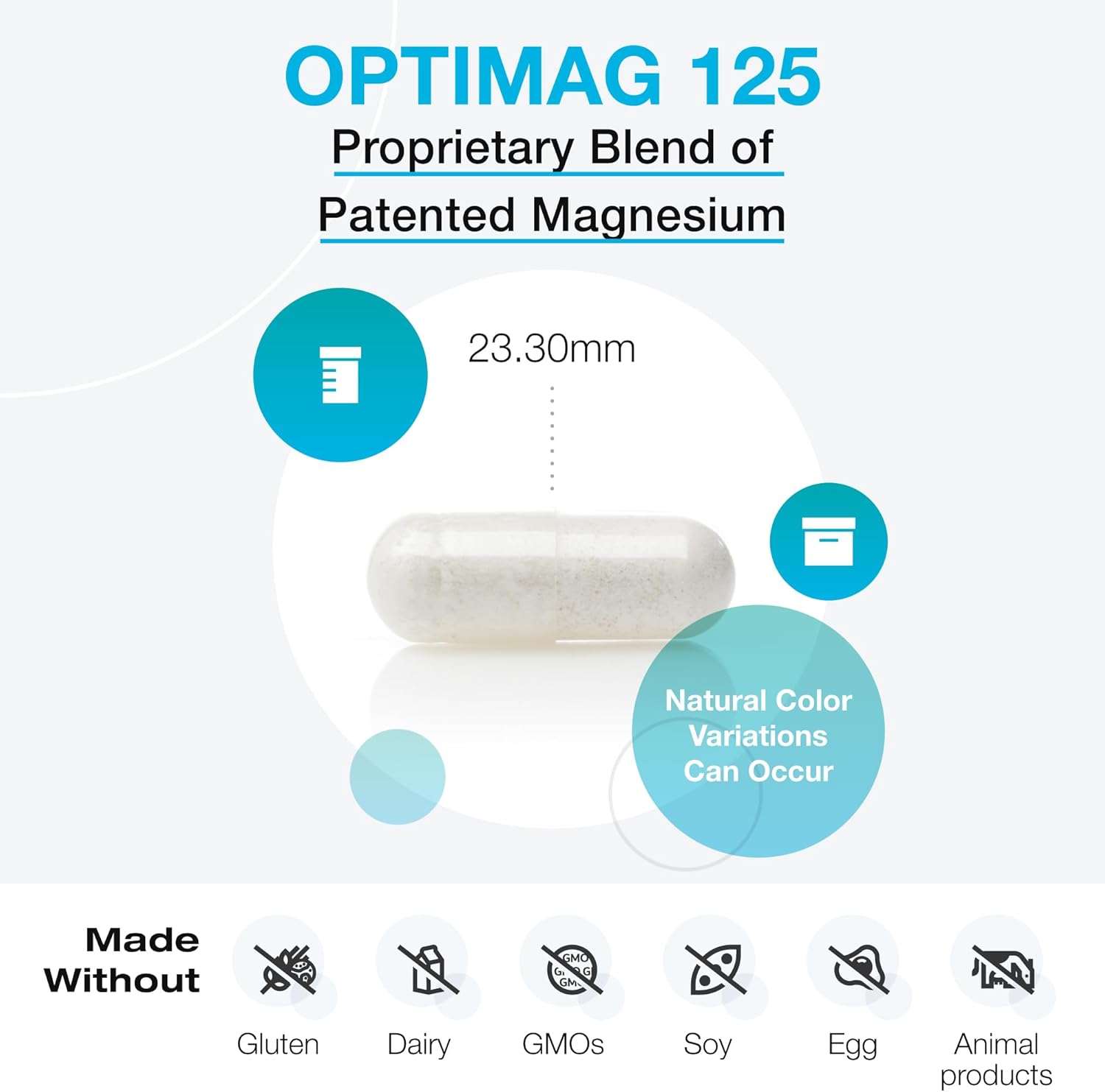 XYMOGEN OptiMag 125 - Magnesium Supplement with Di-Magnesium Malate & Glycinate Lysinate to Support Nerve, Muscle, Bone Health + Heart Health (120 Capsules)