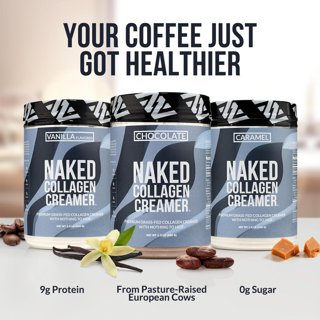 Naked Collagen Coffee Creamer - Caramel Collagen Creamer For Coffee - Dairy-Free, Gluten-Free, GMO-Free - Support Hair, Skin, and Nails - 40 Servings