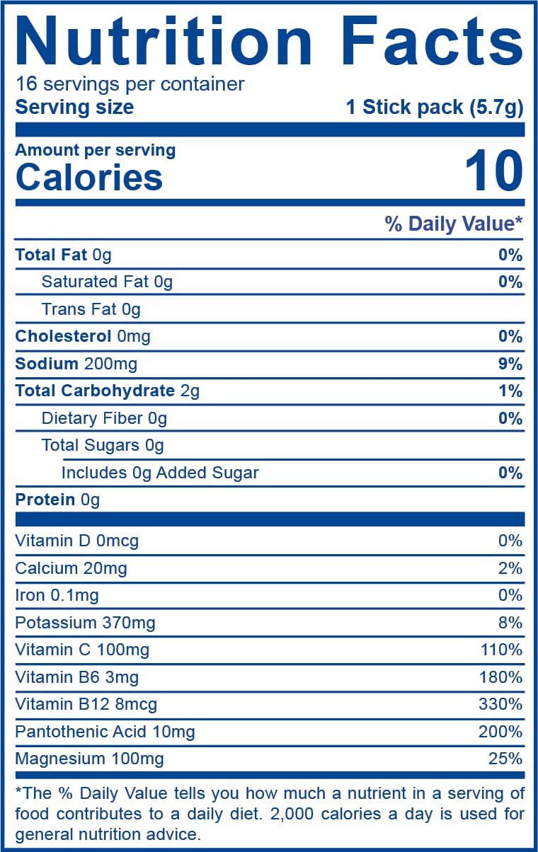 LEAN Hydration Daily Electrolyte Packets Drink Mix | Zero Calories, Zero Sugar plus Vitamins, Minerals & More | 16 ct (Strawberry Kiwi Melon)