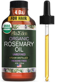 Ella & Eden Rosemary Oil for Hair 100% Pure, Steam-Distilled, Hexane-Free | USDA Certified Organic Rosemary Essential Oil for Skin Aromatherapy in a Glass Bottle, 4 Oz