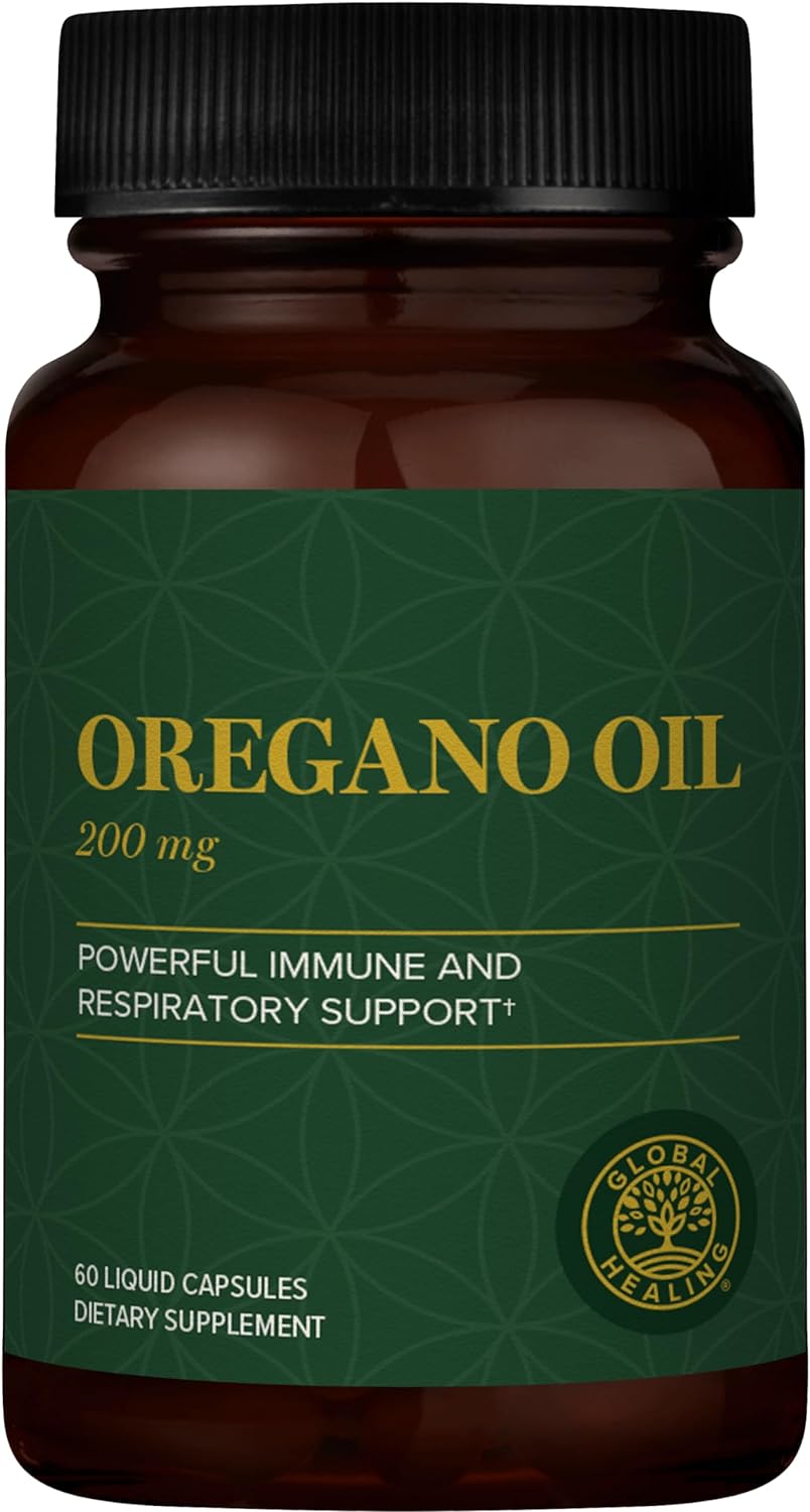 Global Healing Center - Oregano Oil Capsules with Organic Ingredients & Cayenne Pepper Extract, Oregano Capsules for Immune System Support, Respiratory Health, Digestion, Gas & Gut Wellness (60 Count)