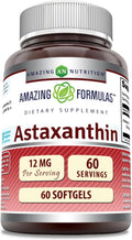 Amazing Formulas Astaxanthin 12 Mg Supplement | 60 Softgels | Non-GMO | Gluten Free | Made in USA