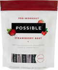 Possible Beet Pre-Workout - Strawberry Beet Flavor - Individually Wrapped Servings - Contains B-Vitamins and Green Tea Caffeine Extract - Source of Nitrates - 1 Bag, 20 Stick Packs