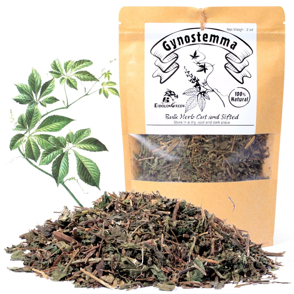 EidolonGreen Organic Jiaogulan (Gynostemma) - 2oz (60g) Dried Herbal Tea - Also Known as Southern Ginseng or Immortality Herb - Traditional Botanical Tea