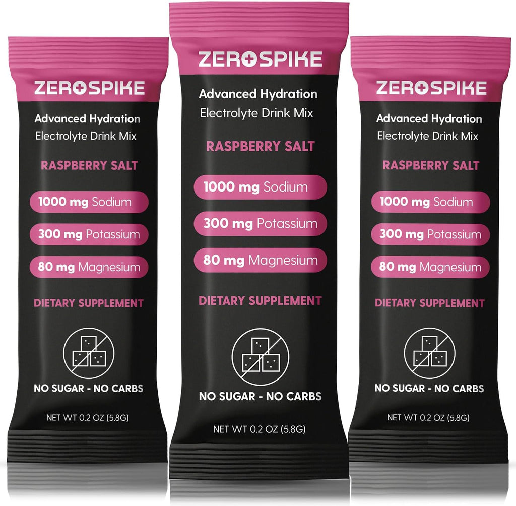 No Sugar Electrolytes Powder Packets | Keto & Fasting Salts Drink Mix | Supplements: The Key Hydration Nutrients Missing from Purified Water | Clean, Raspberry, Calorie Free | 30 Sticks