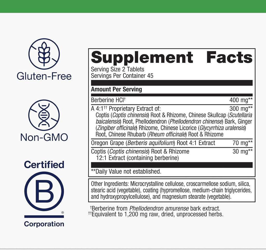 Metagenics CandiBactin-BR - Concentrated Berberine for Intestinal Support* - with Berberine, Oregon Grape & Coptis Root Extract - Gut Health Supplements* - Gluten-Free - Vegetarian - 90 Tablets