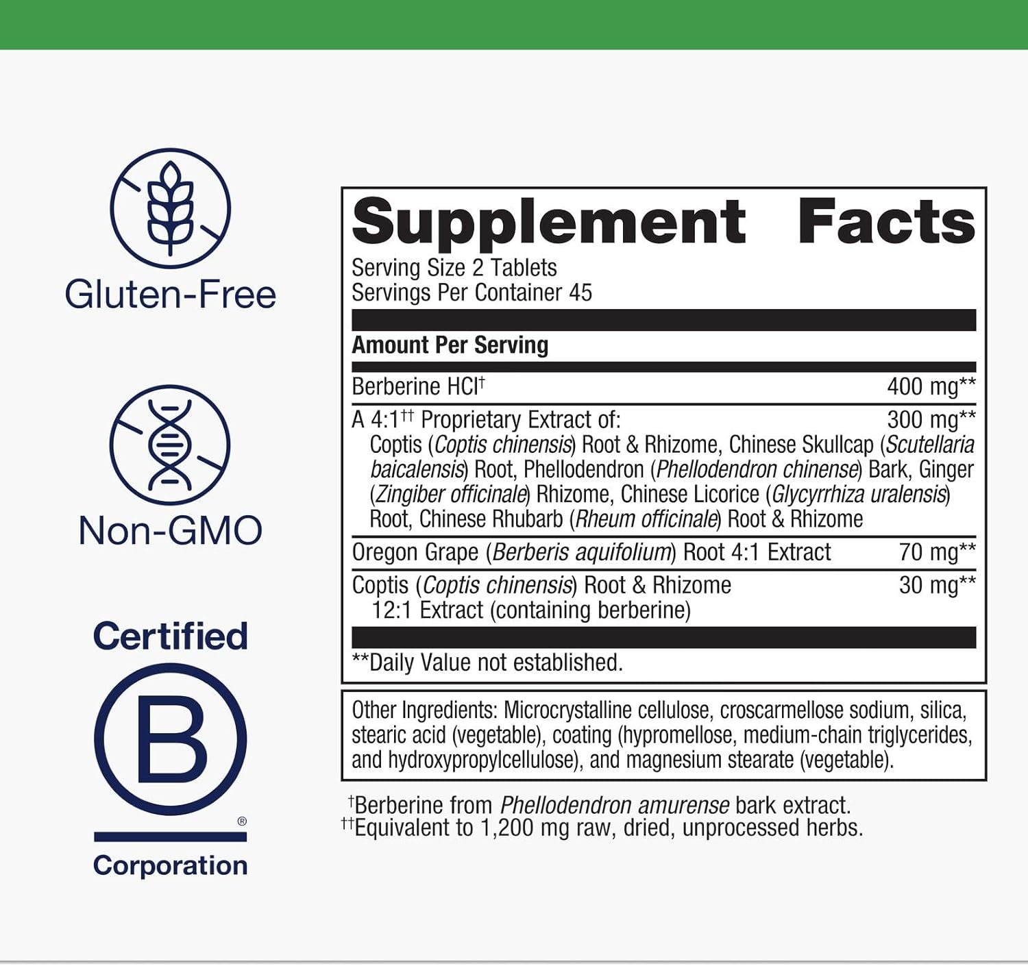 Metagenics CandiBactin-BR - Concentrated Berberine for Intestinal Support* - with Berberine, Oregon Grape & Coptis Root Extract - Gut Health Supplements* - Gluten-Free - Vegetarian - 90 Tablets