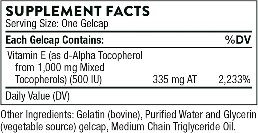 THORNE - Ultimate-E - Contains All of The Natural Forms of Vitamin E - 60 Gelcaps
