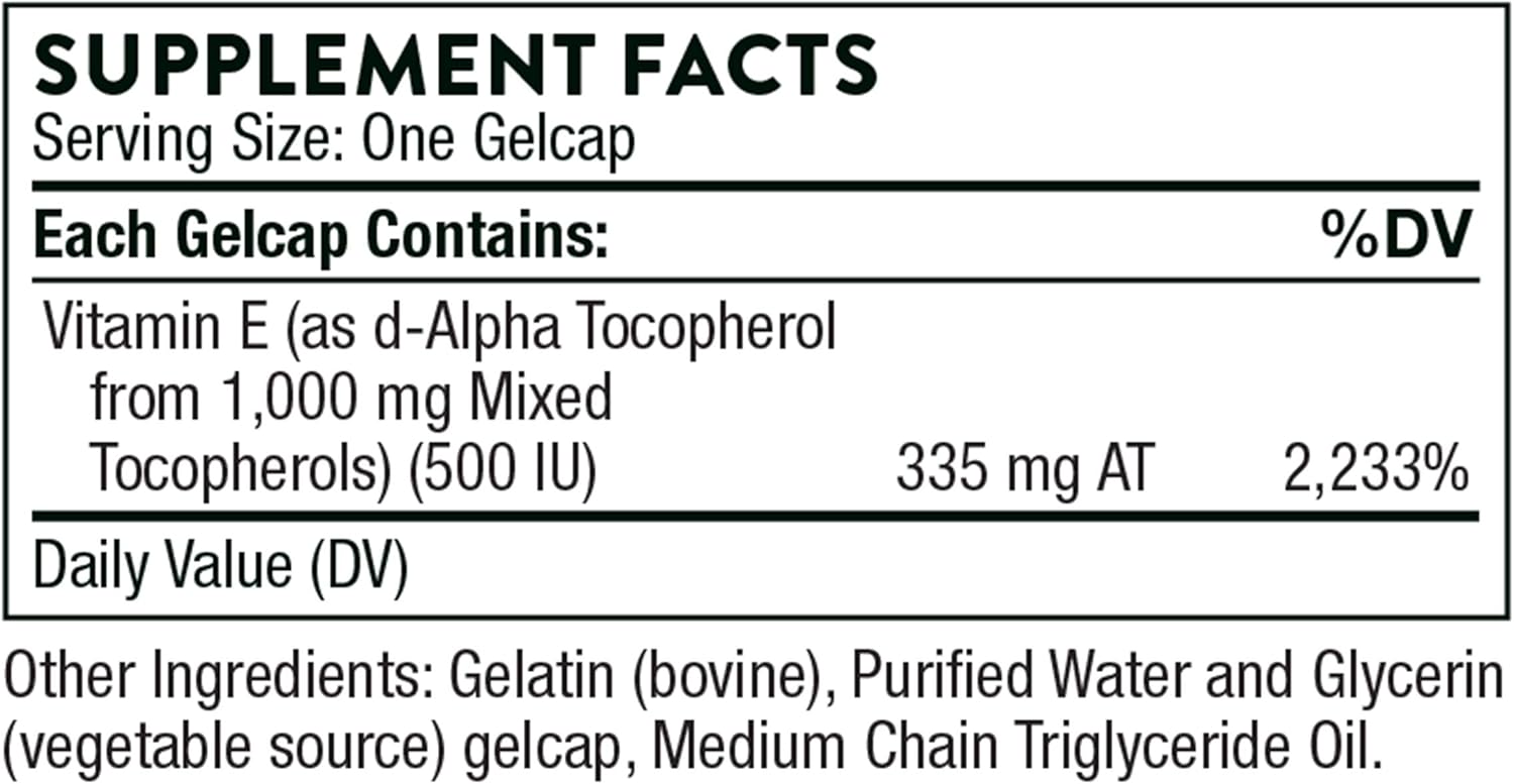 THORNE - Ultimate-E - Contains All of The Natural Forms of Vitamin E - 60 Gelcaps