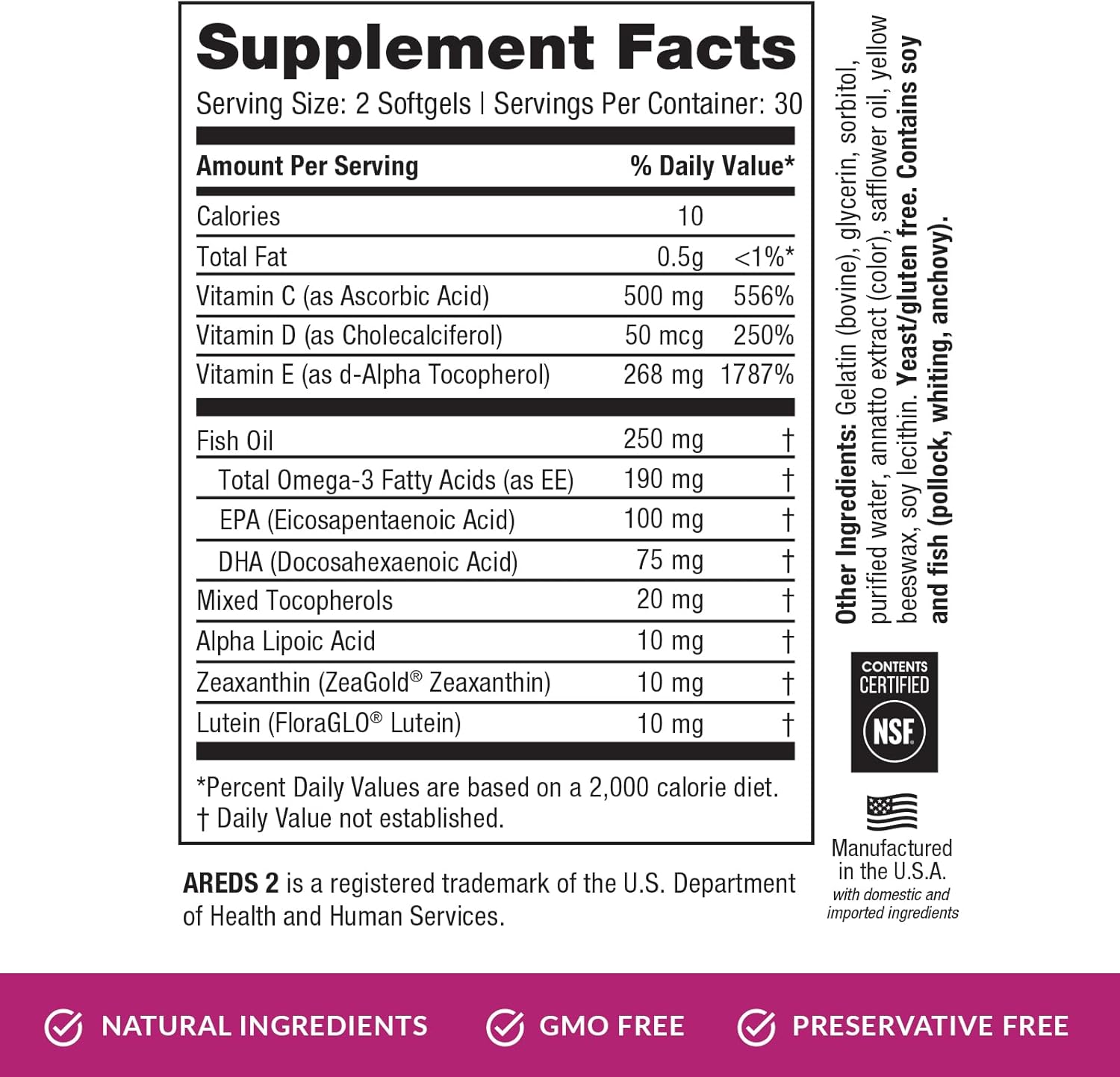 EyePromise Macular Health Eye Vitamin | 60 Softgel Capsules with No Zinc, Containing Lutein, Vitamin C, D, E, Omega-3 Fish Oil, and Zeaxanthin |