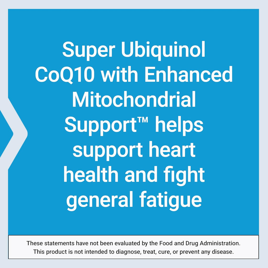 Life Extension Super Ubiquinol CoQ10 with Enhanced Mitochondrial Support, Heart Health Supplement, Maximum Absorption, 50 mg, Non-GMO, Gluten-Free, 30 softgels