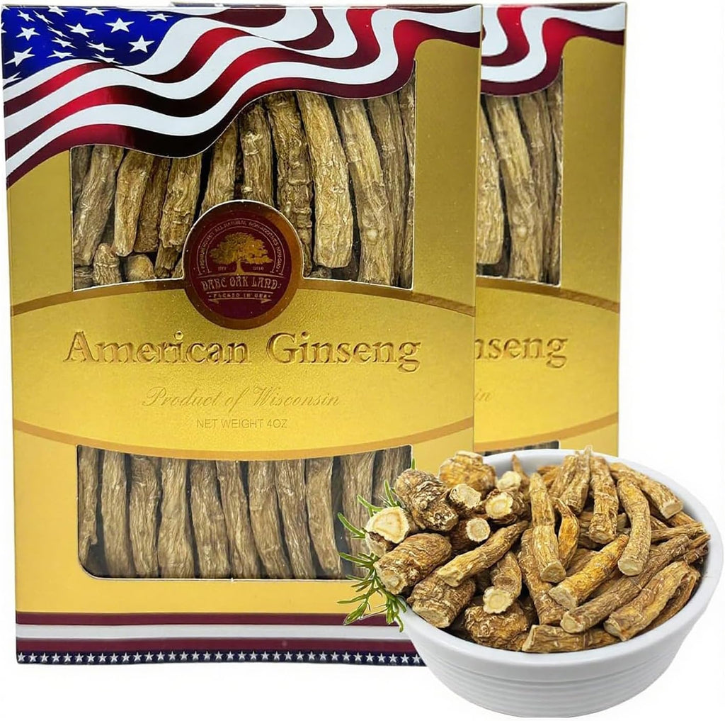 American Ginseng from Wisconsin 8OZ, American Wisconsin Ginsengss Slices Root 西洋参/花旗参 美國花旗參 2 Boxes 4 Ounce Large Root