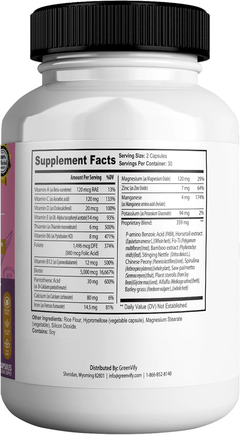 Renew Ritual Max, Hair Skin Nails Supplement, 60 Capsules, Vitamins A B C D E with Biotin (1)