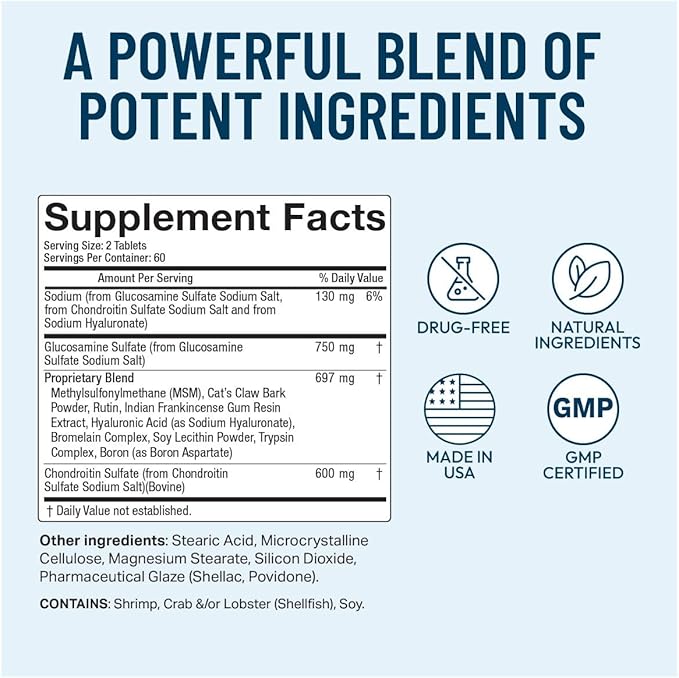 Advanced Bone & Joint Support Supplement | Promotes Healthy Joint Function & Relief from Joint Discomfort | Enhance Cartilage Flexibility & Range of Motion - 120 Count (Pack of 3)
