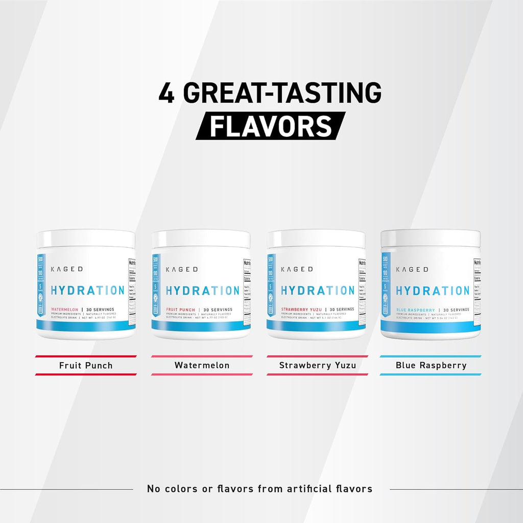 Kaged Hydration Electrolytes Powder | Watermelon | Hydra-Charge Sports Drink Mix | Pre, Post, Intra Workout | Low Carb, Vegan, Gluten Free | Supplements for Men & Women | 30 Servings