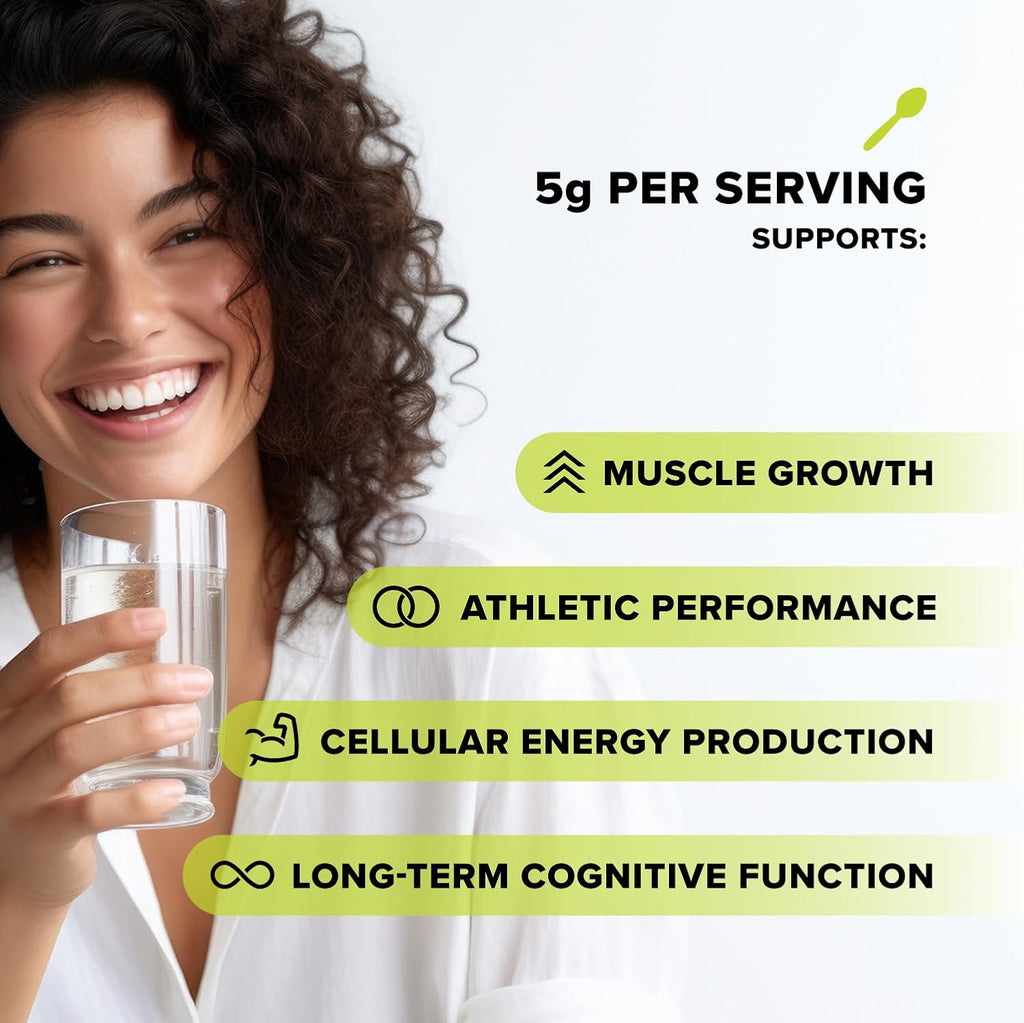 Complement Creatine Monohydrate Micronized Powder for Women and Men (5g, 60 Servings) Pre Workout, Post Workout, Muscle Recovery, Brain Health, Longevity- Vegan, Unflavored