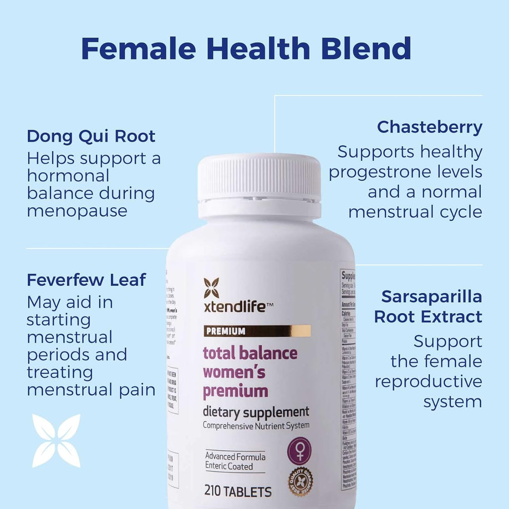 Xtendlife Total Balance Women's Premium Extra Strength Daily Multivitamin & Mineral - 90+ Nutrients for Complete Immune, Heart, Digestive, and Cellular Health - 30 Day Supply