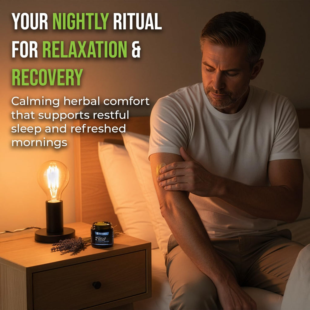 PM Nightly Restore - Cooling Herbal Muscle & Joint Rub - with Menthol, Arnica & Lavender - Soothes Muscles, Supports Evening Recovery & Restful Sleep, CO₂ Extracted, Non-Greasy Formula