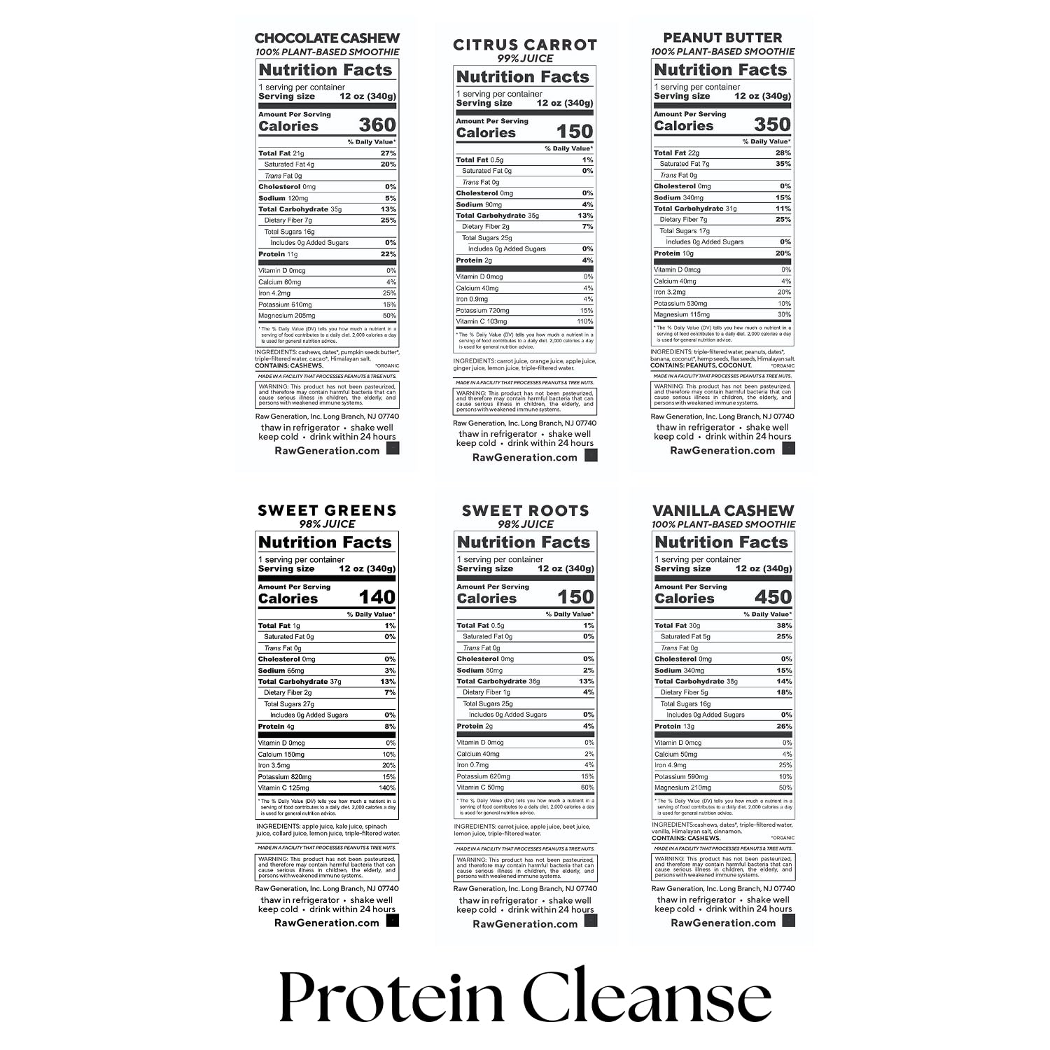 Raw Generation 7-Day Protein Cleanse – High Protein Juice Cleanse with Dairy and Soy-Free Protein Smoothies/Gets Results Quickly While Energizing Your Workouts/Jumpstart a Healthier Diet