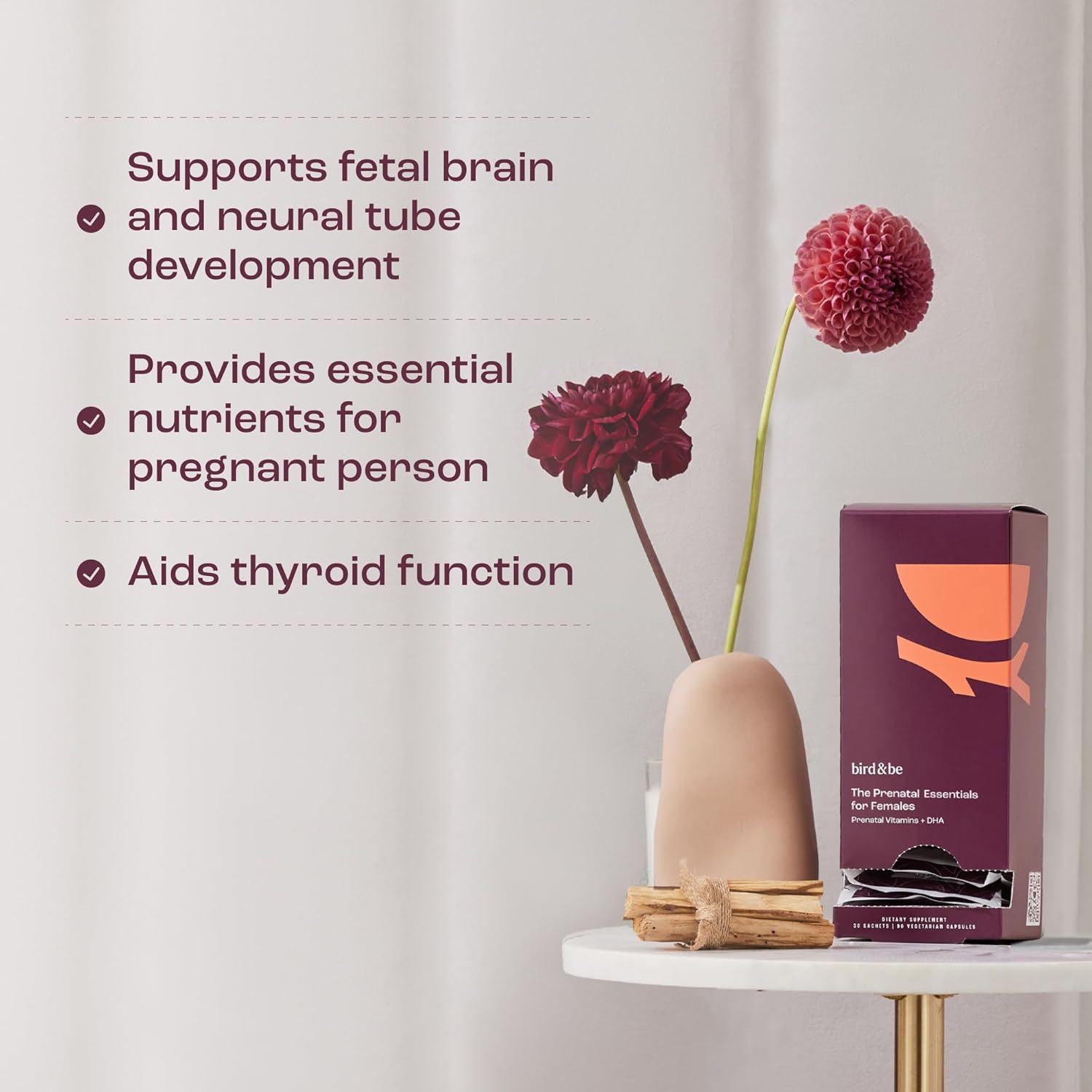 The Prenatal Essentials for Females - Vitamins to Support Pregnancy - Folic Acid, Methylated Folate, DHA (Omega-3), Choline and More - 30-Day Supply