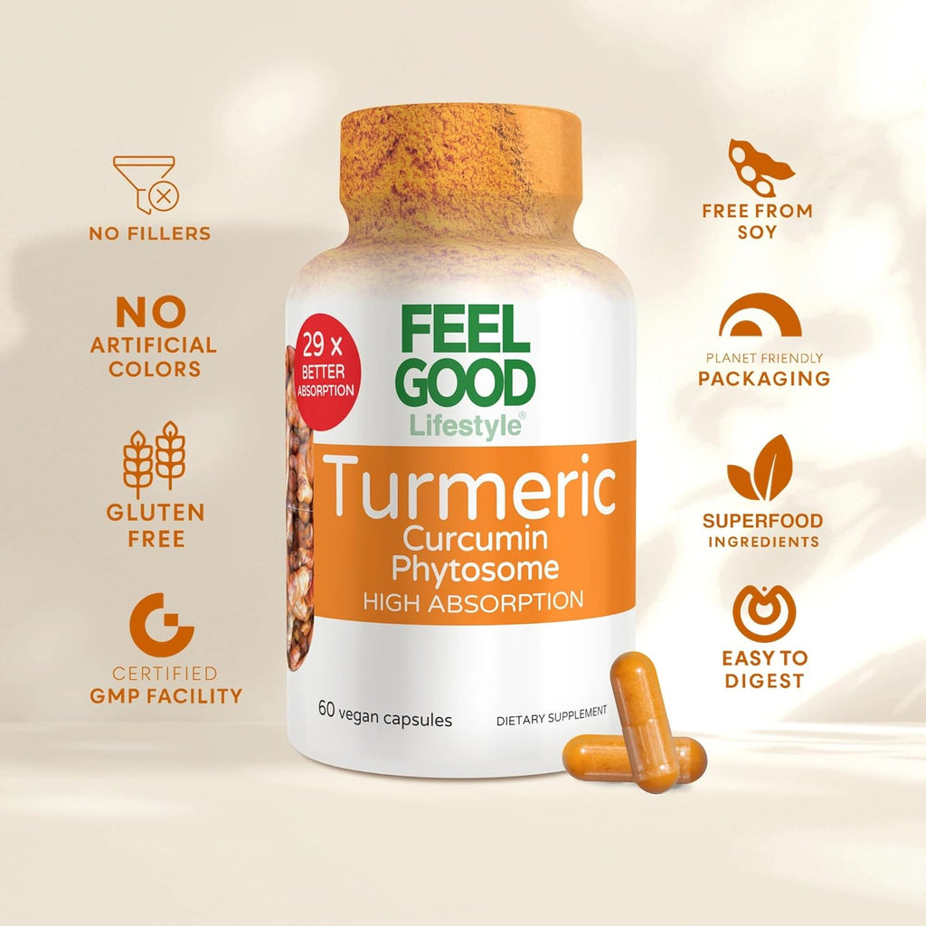 Turmeric Curcumin Capsules - Ultra High Absorption - 60ct - 1000mg per Serving