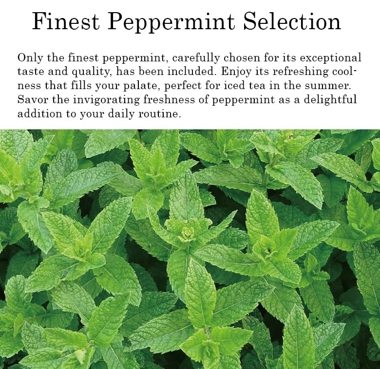 Damtuh Peppermint Tea – 100% Pure Peppermint, Caffeine-Free Herbal Tea, 10 Tea Bags (1g each)