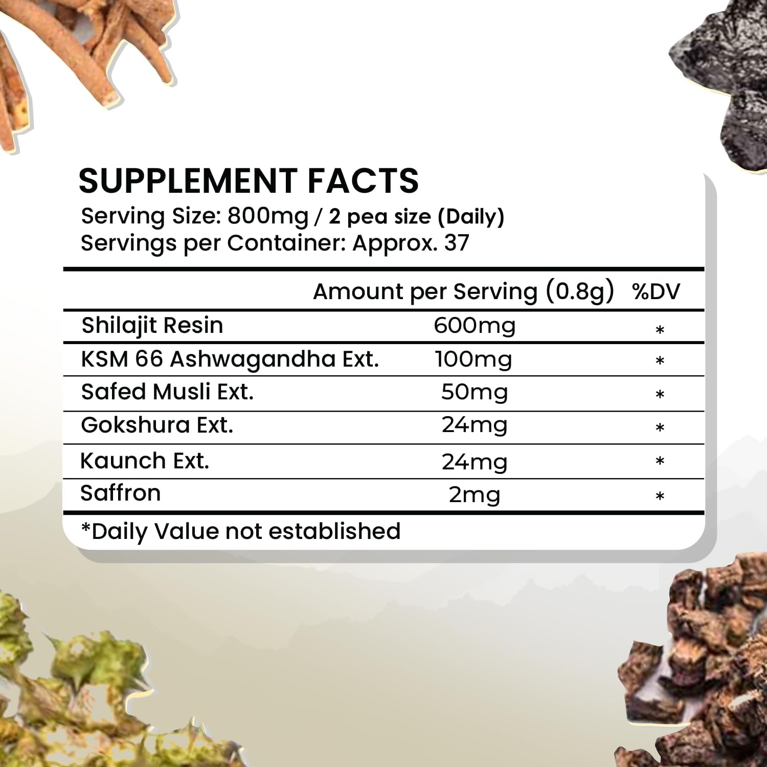 Pure Himalayan Shilajit Resin Gold (30g) | 600mg Premium Shilajit with KSM-66 Ashwagandha, Safed Musli, Gokshura | Boost Strength, Stamina & Immunity | Lab-Tested, Vegan, Gold Grade for Men & Women