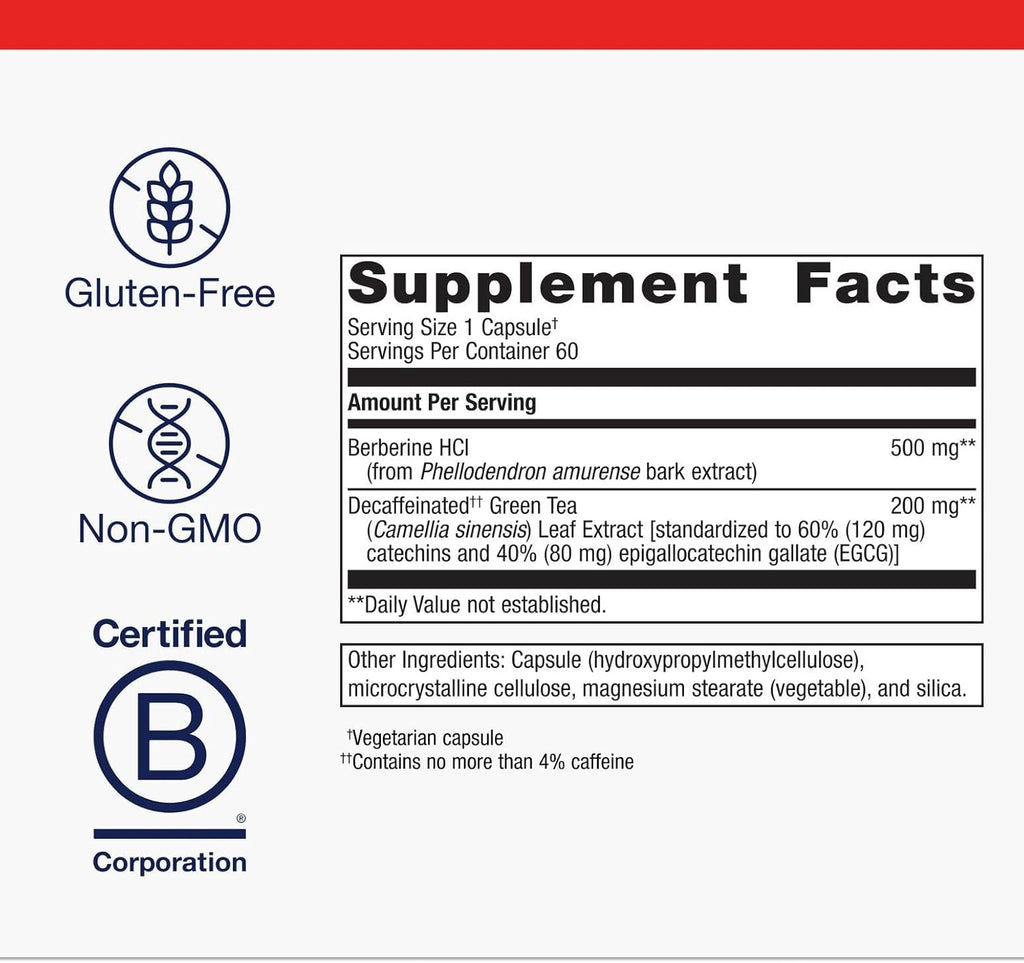 Metagenics Berberine GT - Supports Cardiovascular Health and Healthy Carbohydrate Metabolism* - 60 Count