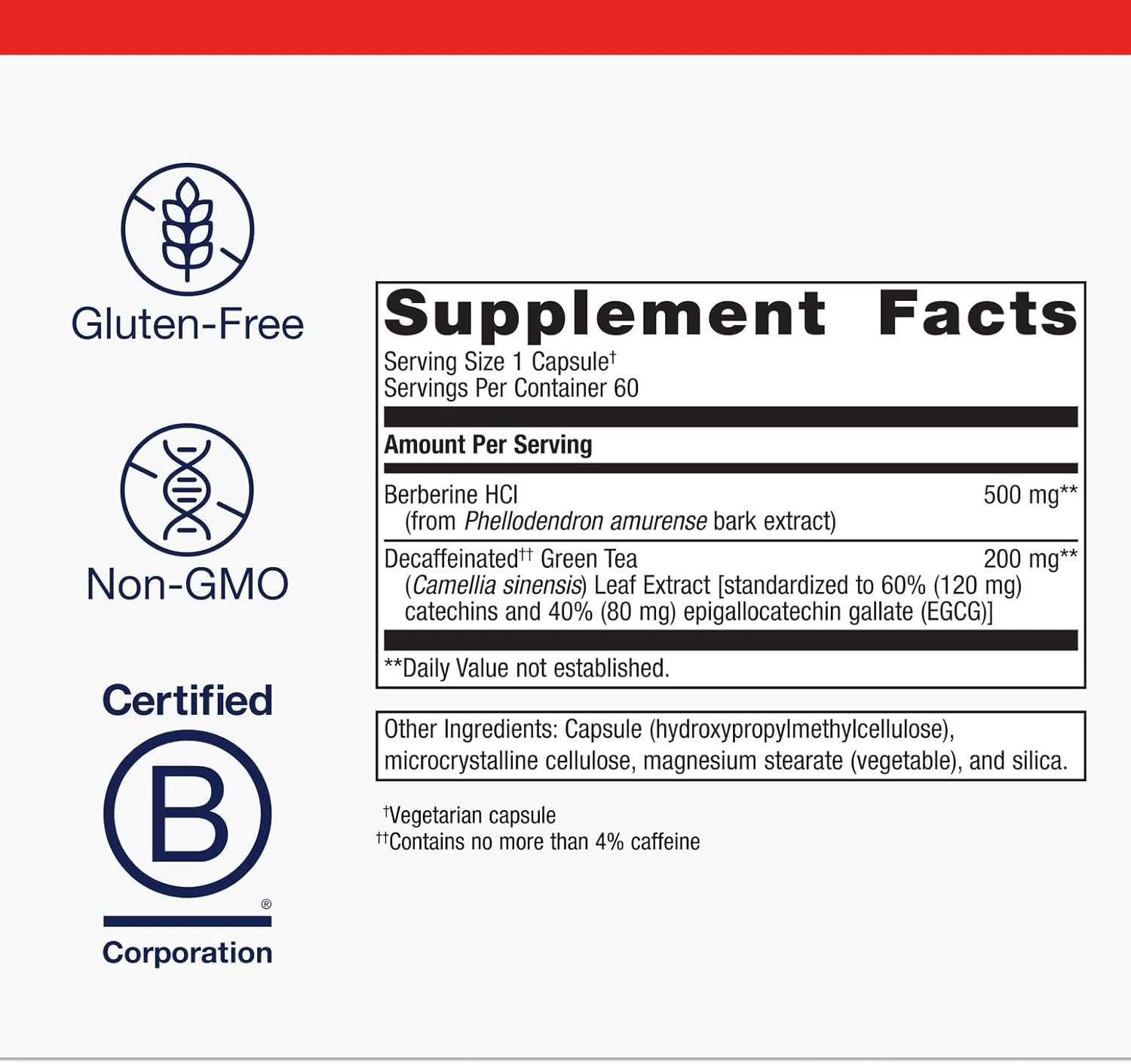 Metagenics Berberine GT - Supports Cardiovascular Health and Healthy Carbohydrate Metabolism* - 60 Count