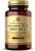 Solgar Vitamin B12 1000 mcg, 250 Nuggets - Supports Production of Energy, Red Blood Cells - Healthy Nervous System - Promotes Cardiovascular Health - Vitamin B - Non-GMO, Gluten Free - 250 Servings