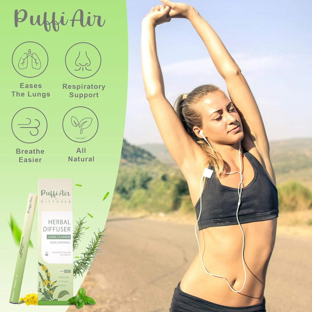 PUFFIAIR Herbal Diffuser Duo with Mullein, Melatonin & More 丨 Night & Day Relax Duo for Fresh Breath & Calm Sleep Support - 600 Uses Per Stick