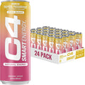 C4 Smart Energy Drink - Sugar Free Performance Fuel & Nootropic Brain Booster, Coffee Substitute or Alternative | Tropical Passionfruit 12 Oz - 24 Pack