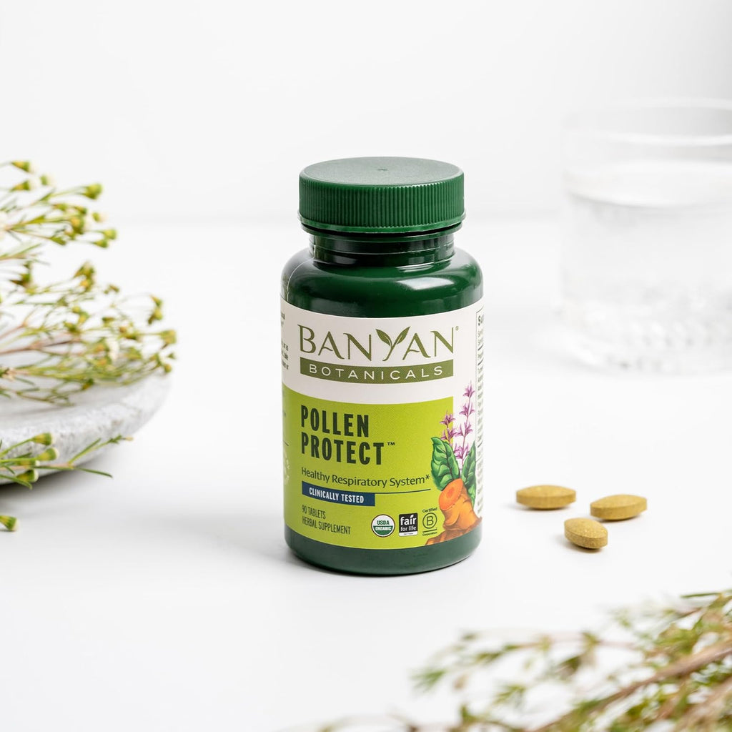Banyan Botanicals Pollen Protect – Clinically Tested Organic Ayurvedic Supplement – Supports a Healthy Respiratory Response to Seasonal Irritants* – 90 Tablets – Non-GMO Sustainably Sourced Vegan