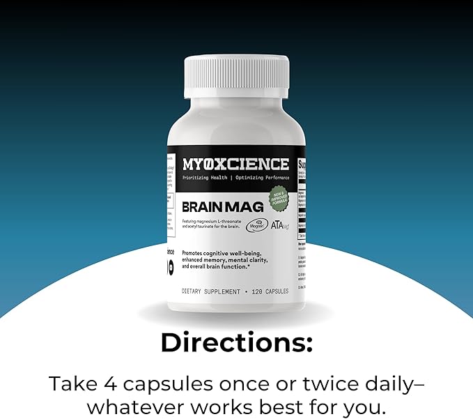 Magnesium L-Threonate + Mag Acetyl-Taurate (ATA Mag) + Mag Glycinate | Promotes Cognitive Well-Being, Enhanced Memory, Mental Clarity and Overall Brain Function | 120 Capsules