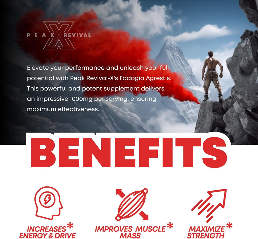Fadogia Agrestis 1000mg Per Serving Supplement - Potent Extract to Increase Energy, Athletic Performance & Muscle Mass - Supplements, Made in The USA (60 Capsules)