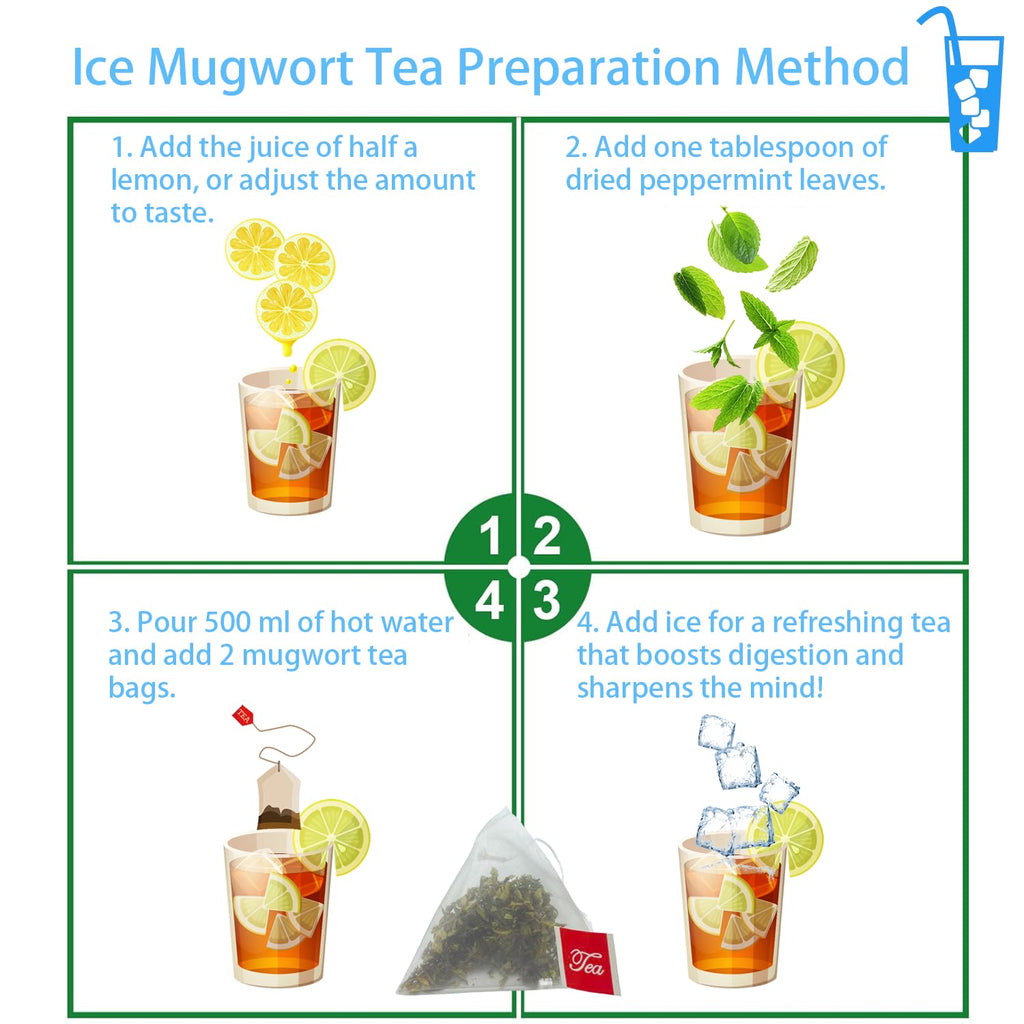 Samcci - Mugwort Tea Bag, 50 Teabags - 100% Natural Dried Mugwort leaves - No Sugar, No Caffeine, No Gluten, Vegan - Rich In Antioxidants
