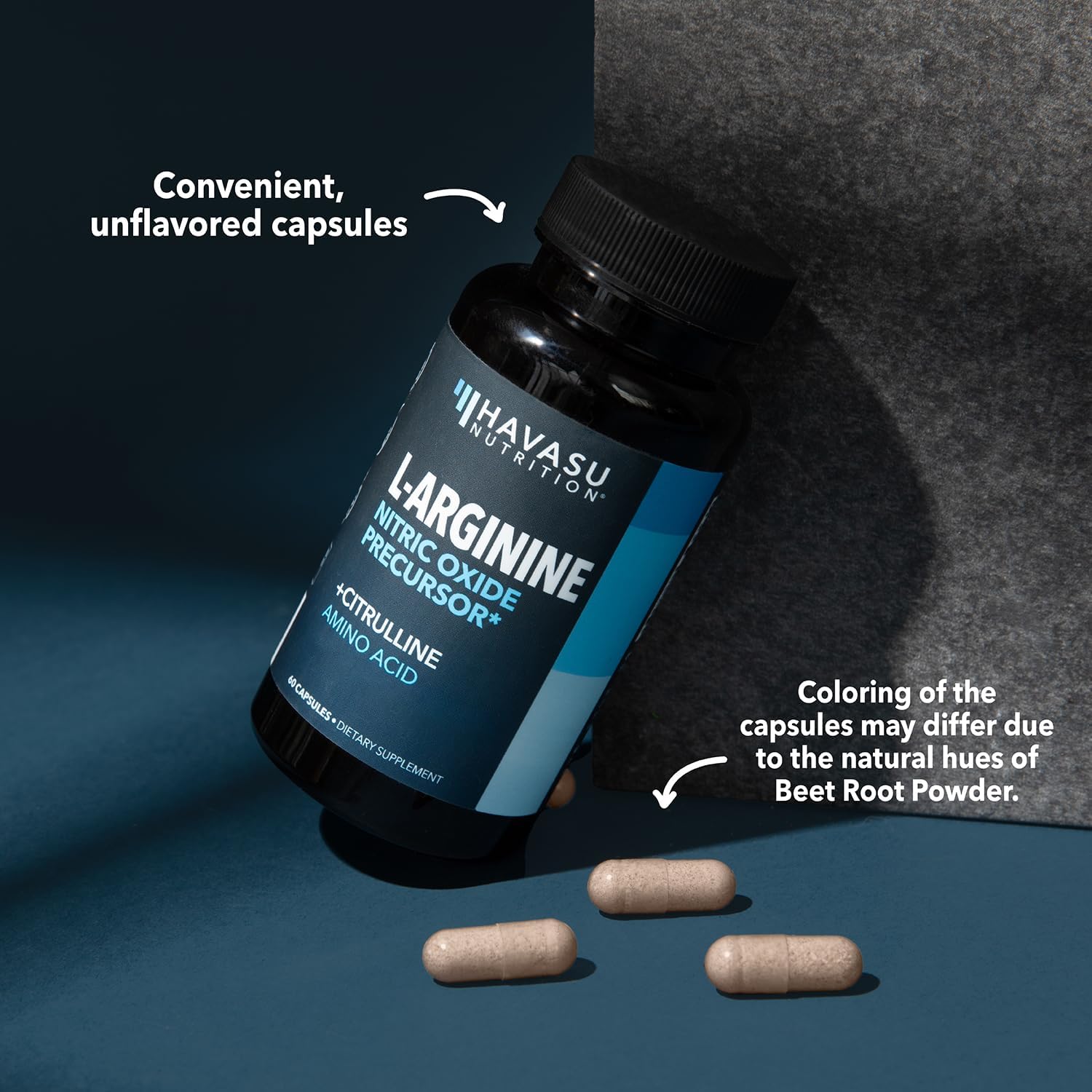 L-Arginine Capsules with L-Citrulline - Nitric Oxide Supplement - L Arginine and L Citrulline Blend - 120 Count - Vegan, Non-GMO Capsules for Performance, Endurance and Muscle Support - 2 Month Supply
